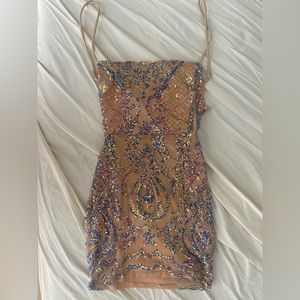 Lucy In The Sky Iridescent Sequin Backless Mini Dress